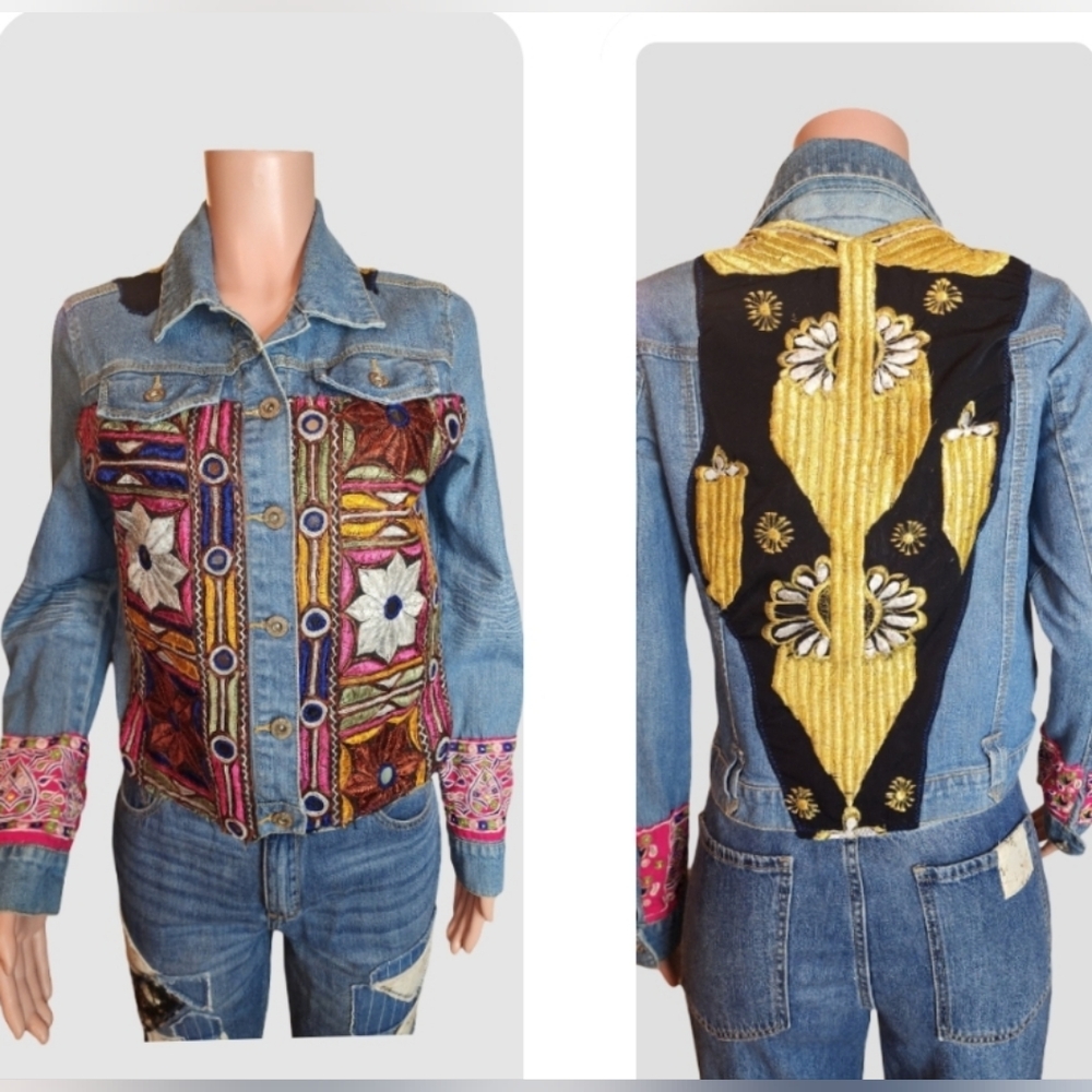 Stunning Custom Vintage Route 66 Denim Jacket